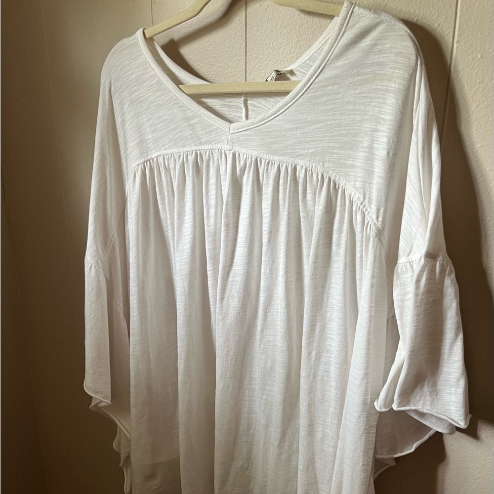 White Flowy Top